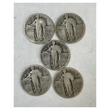 Silver Standing Liberty Quarters with Dates