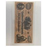 $100 Confederate Bill-Fascmile word is located on
