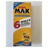 Kodak Max 35mm 400 speed film 6 rolls 168 exposure