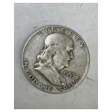 1953 D Franklin Silver Half Dollar