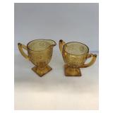 Amber Glass Creamer/Sugar Set