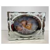 Glass Angel Desk Clock