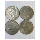 4 Different Date Large Ike Dollars