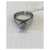 Sterling Silver Ring w/white sapphire sz 7