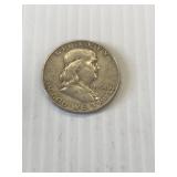 1950 D Franklin Silver Half Dollar