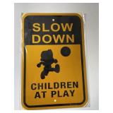 Lot of 2 Quality Metal Children at Play Signs