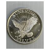 1984 Sunshine Silver  1 oz  Silver Round