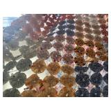 Huge Yo Yo Top Cover Quilt 102" x106" fits King Si