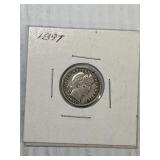 1897  Silver Barber Dime