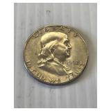 1952 S Franklin Silver Half Dollar