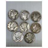 8 Different Date Silver Merc Dimes