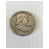 1954 S Franklin Silver Half Dollar