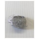 Sterling Silver Cocktail Ring Sz 8 marked au@