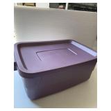 Purple roughneck Rubbermaid tote