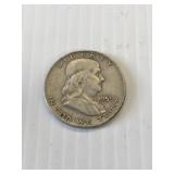1959 D Franklin Silver Half Dollar