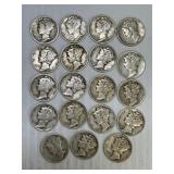 19 Mercury Silver Dimes