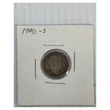 1900 S Silver Barber Dime