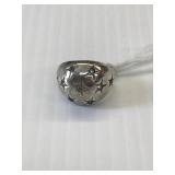 Sterling Silver Ring Domed band w/CZ sz7