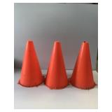 Lot of 3 Orange Traffic Type Cones