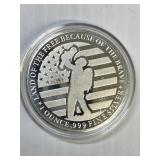Land of the Free Because of the Brave 1oz silver