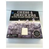 Chess & Checkers With Glass Board