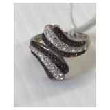 Sterling Silver? Ring w/overlay w cz size 7
