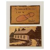 Vintage Wooden and Leather Postcard