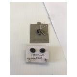 "Alaska" Charm and 2 Pair Earrings .925 & Sterling