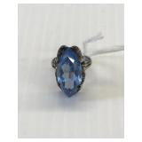 SterlingSilver Ring w/Blue Topaz Size Marked TC-7B