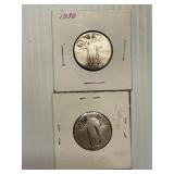 1930 & No Date Standing Liberty Silver Quarters