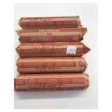 5 Rolls of Wheat Pennies