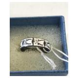 Emerald Band Ring Size 10 1/2 .925 silver