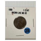 1899 Head Cent MS63