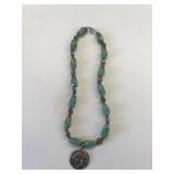 Vintage Indian Turquoise necklace w/sterling accen