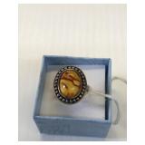 Baltic Amber Ring Size 6 .925 Silver