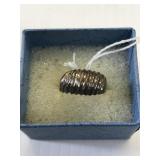 Etched Ribbed Size 8 1/2 .925 Silver