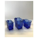 Three 3 thick navy server/creamer holders. Nicely