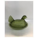 Old Green Hen on The Nest
