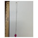 20" Pink ice gem necklace .925 silver
