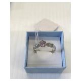 Pink Quartz Ring Size 10 1/2 .925