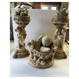 3pcs set by Manual Ind inc , 2 cherub statues one