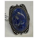 Lapis Ring like Size 8 Metal German Silver