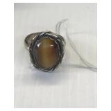 Cats Eye agate ring size 12 Stering Silver