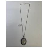Rainbow Moon Stone Pendant Necklace w/Chain