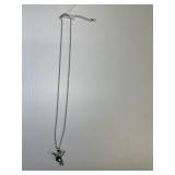 18" Hummingbird w/emerald necklace .925