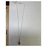 18" Ruby Like Necklace .925