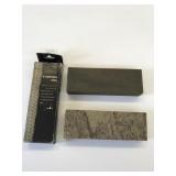 3 Various grit sharpening stones 1 nib