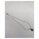 18" turquoise necklace .925 silver