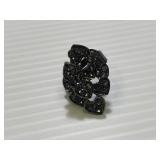 Large Hearts Ring Dark Gray In Colo