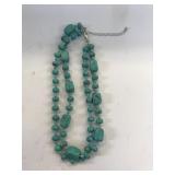 16" Turquoise/Silver Bead Choker w/extender